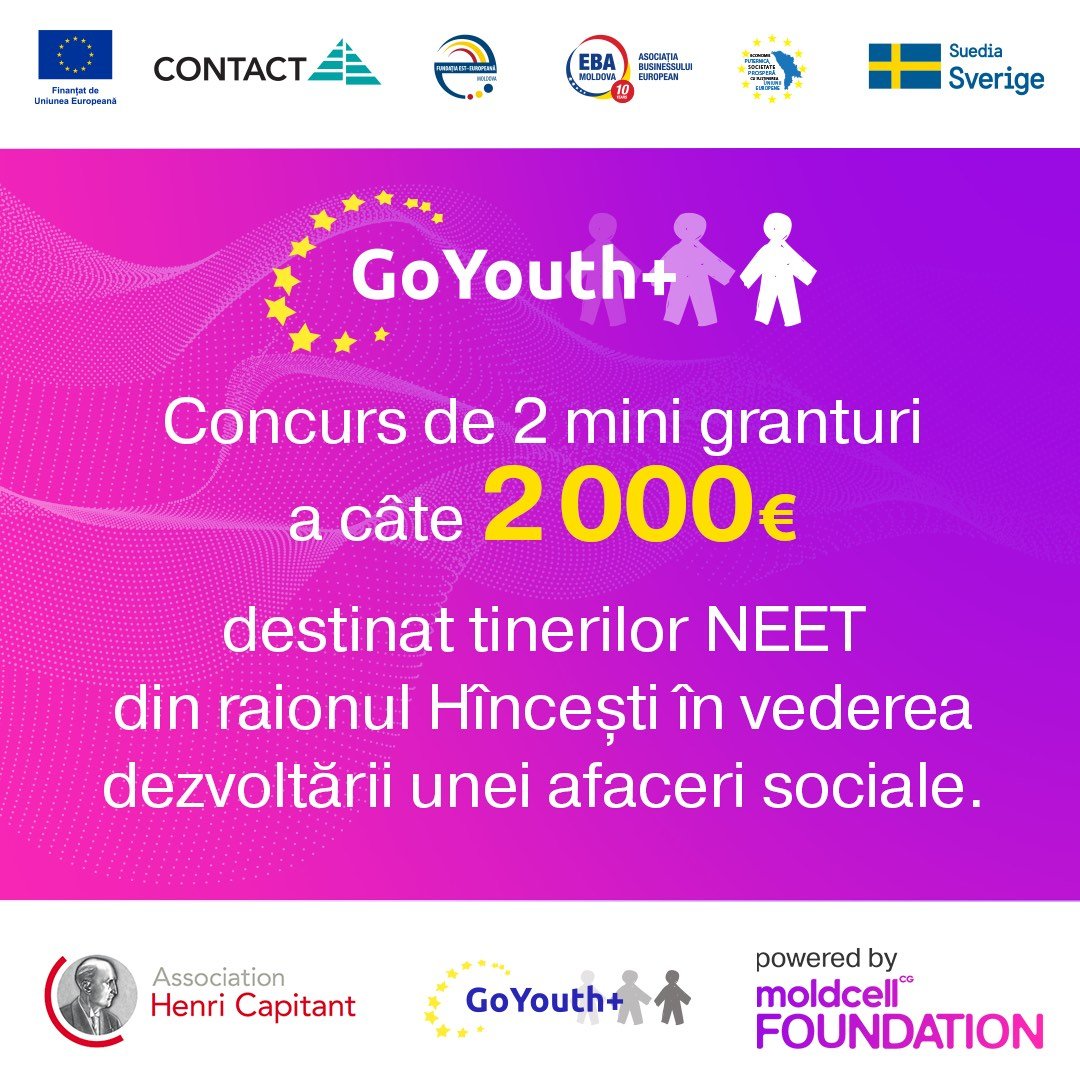 APEL EXTINS GRANTURI PENTRU TINERII NEET DIN RNUL HÂNCEȘTI