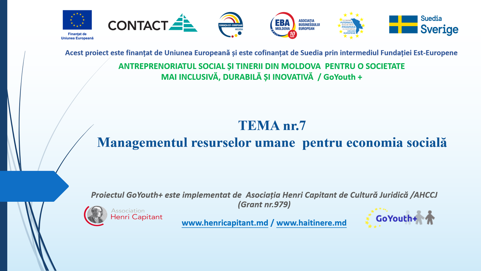 ZIUA VIII DE INSTRUIRE A TINERILOR NEET DIN R. CĂUȘUNI (SESIUNEA II)
